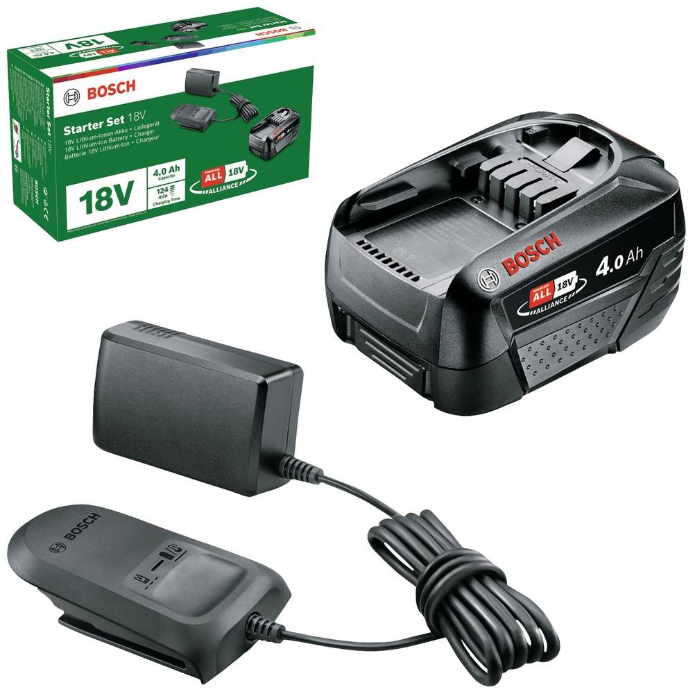 Bosch Home and Garden 1600A024Z5 Starter Set 18 V (4.0 Ah Battery,