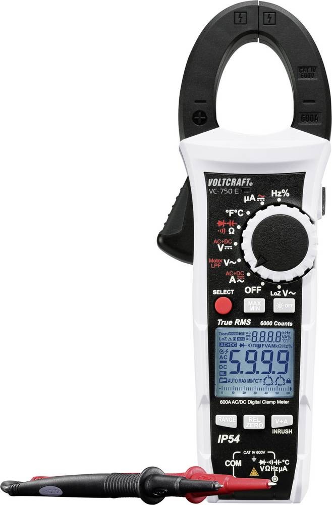 VOLTCRAFT VC-750 E Stromzange, Hand-Multimeter kalibriert (ISO)
