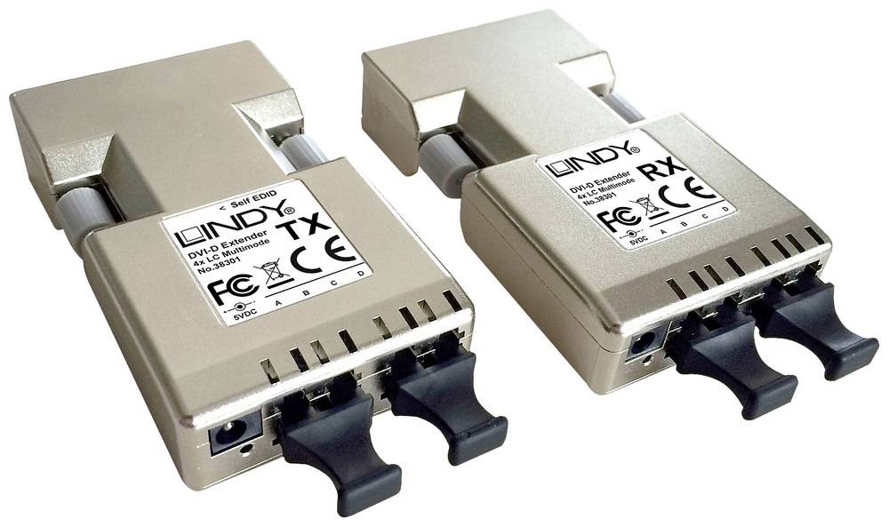 Lindy 500m Fibre Optic DVI-D Single Link Extender - Lindy 500m Fibre