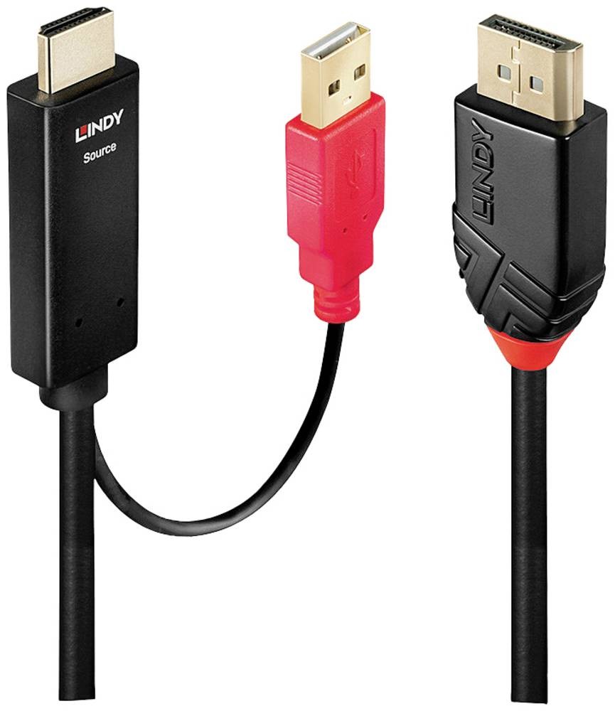 Lindy 5m HDMI to DisplayPort Cable - Lindy 5m HDMI to DisplayPort