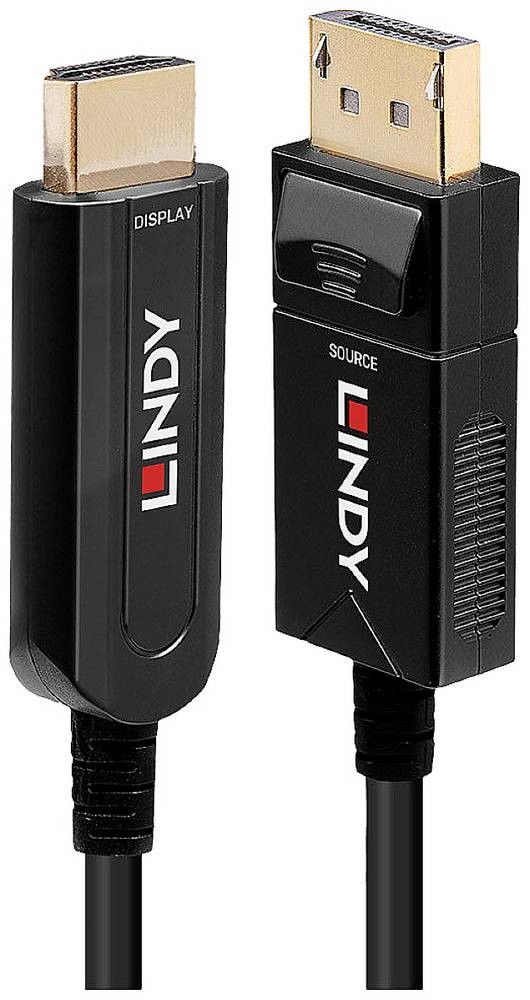 Lindy 50m Fibre Optic Hybrid DisplayPort 1.2 to HDMI 18G Cable -