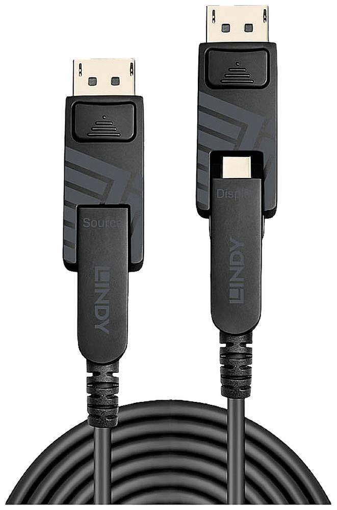 Lindy 20m Fibre Optic Hybrid Mini DisplayPort 1.4 Cable with