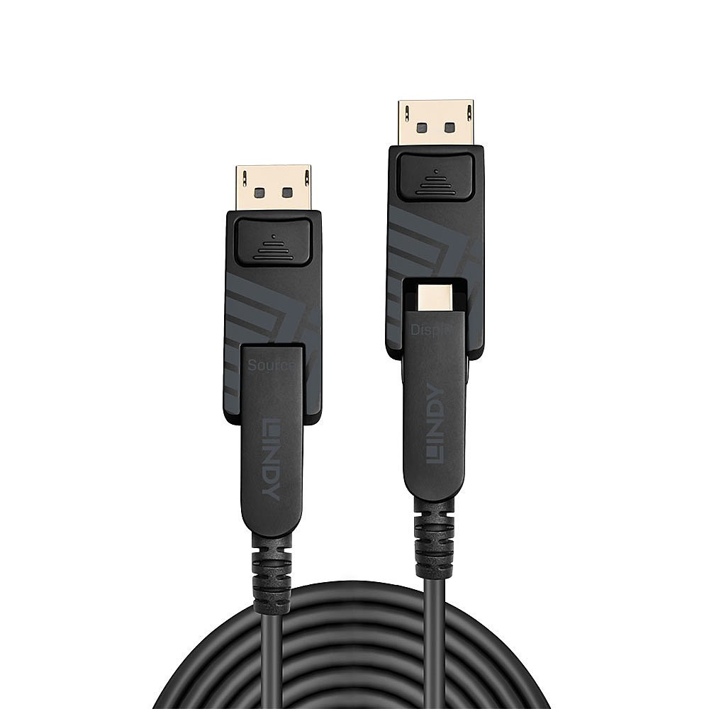 Lindy 50m Fibre Optic Hybrid Mini DisplayPort 1.4 Cable with