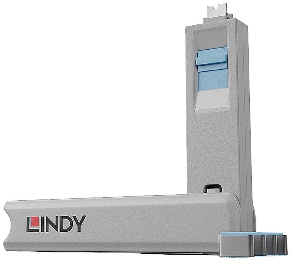 Lindy Bloqueur de port USB C, 4 pièces + clé, Bleu - Lindy Bloqueur