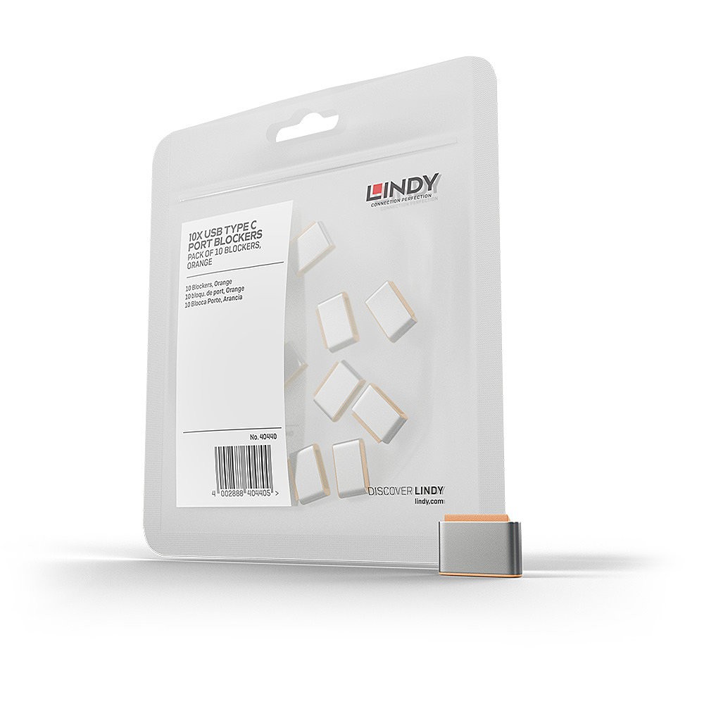 Lindy 40440 clip sicura Bloccaporte USB tipo-C Arancione