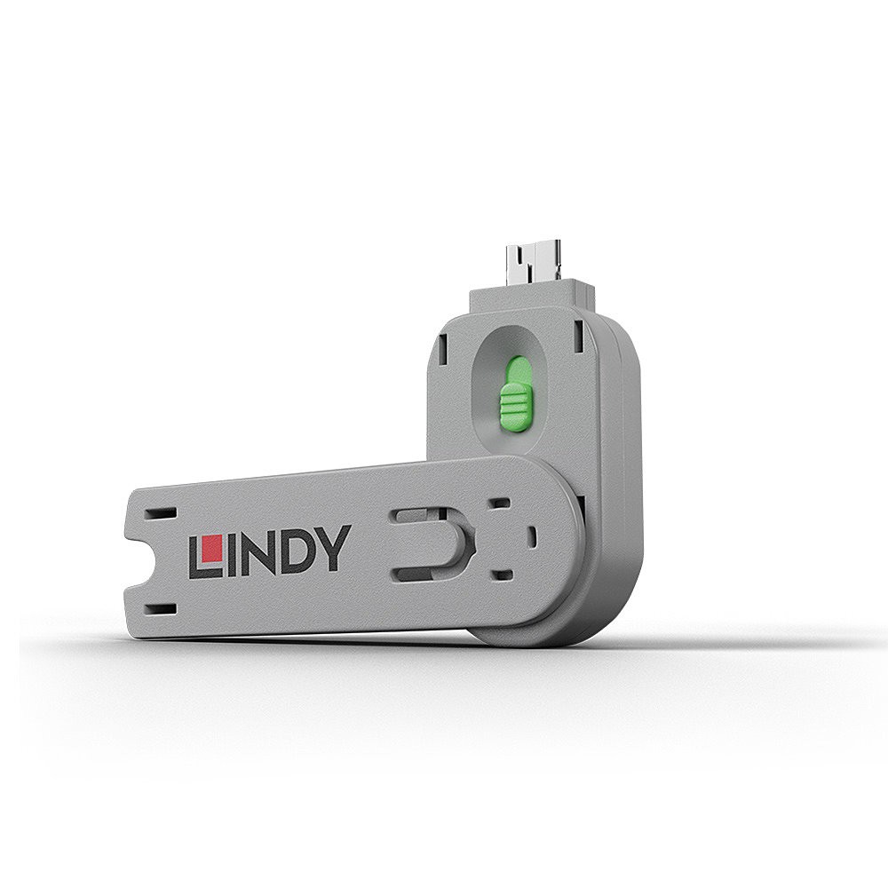 Lindy USB Type A Port Blocker Key, Green - Lindy USB Type A Port
