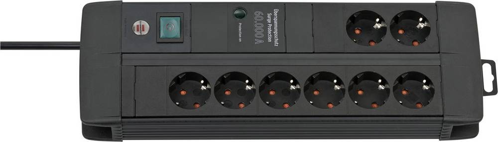 Brennenstuhl 1256000678 parafoudre-multiprise noir Schutzkontakt 1 St.