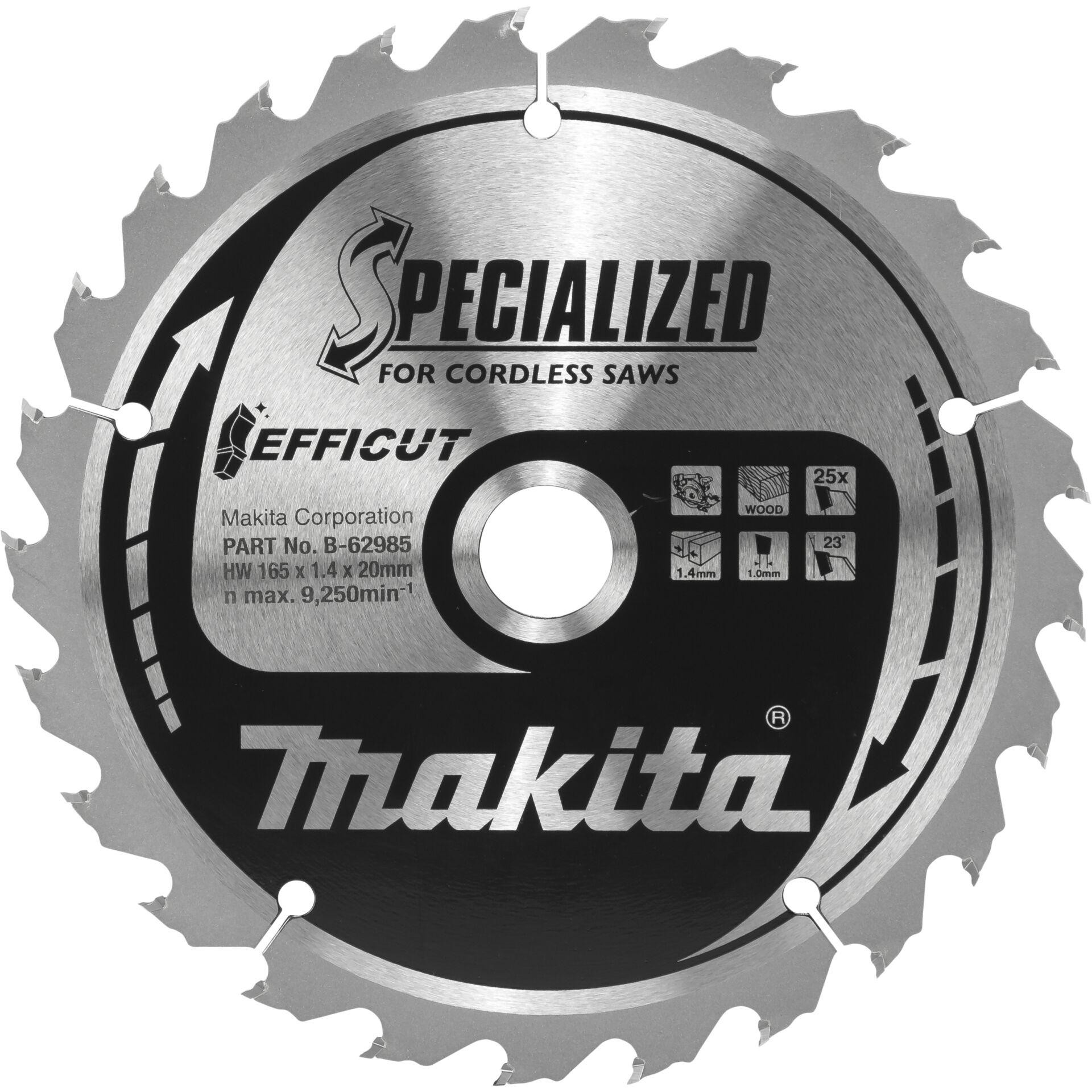 Makita B-62985 saw blade 165 x 20 x 1.4 mm Zähneanzahl: 25 1 St.