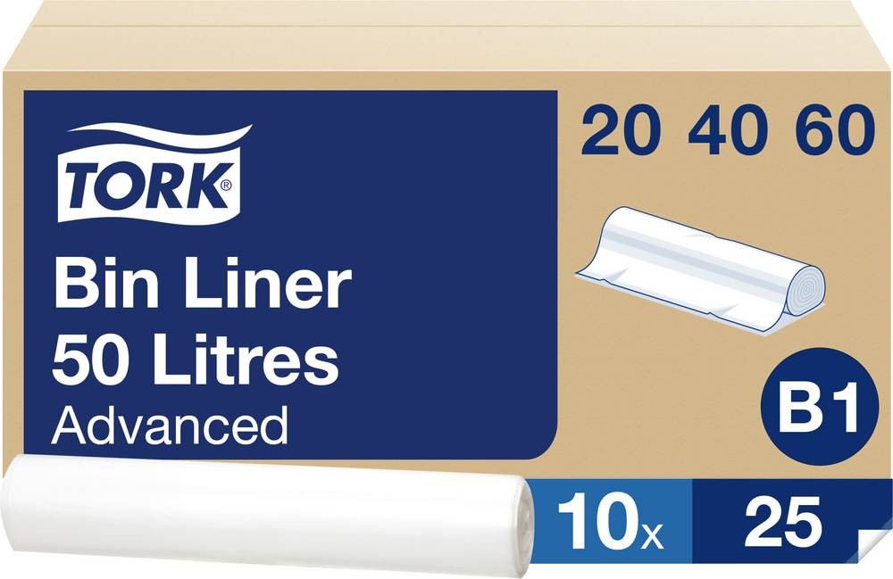 TORK 204060 Müllsack 50l - transparent - 1x 250 Stück