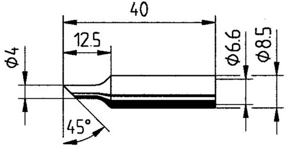 Ersa 0832NDLF Lötspitze angeschrägt Spitzen-taille 4mm Inhalt 1 pc(