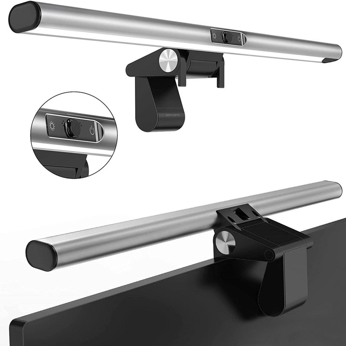 4smarts 2in1 LightBar Pro Monitorlampe, FullHD Webcam, silber