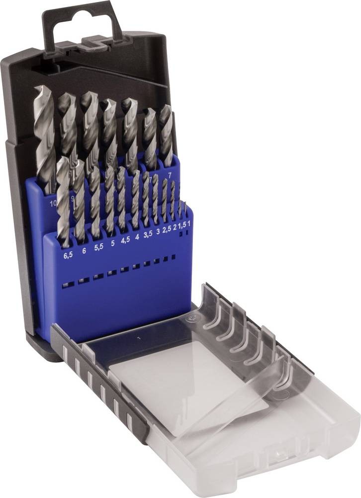 C.K T3103 HSS Metall-Spiralbohrer-Set 19teilig 1 mm, 1.5 mm, 2 mm, 2.