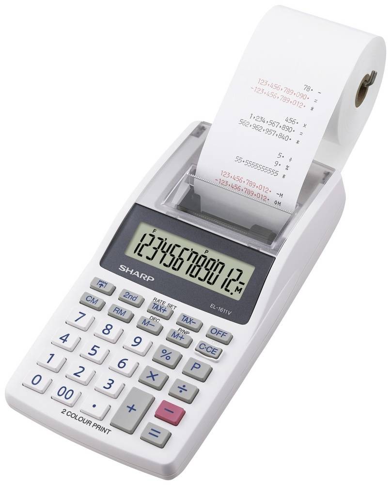 Sharp EL-1611 V Druckender Tischrechner Weiß Display (Stellen): 12