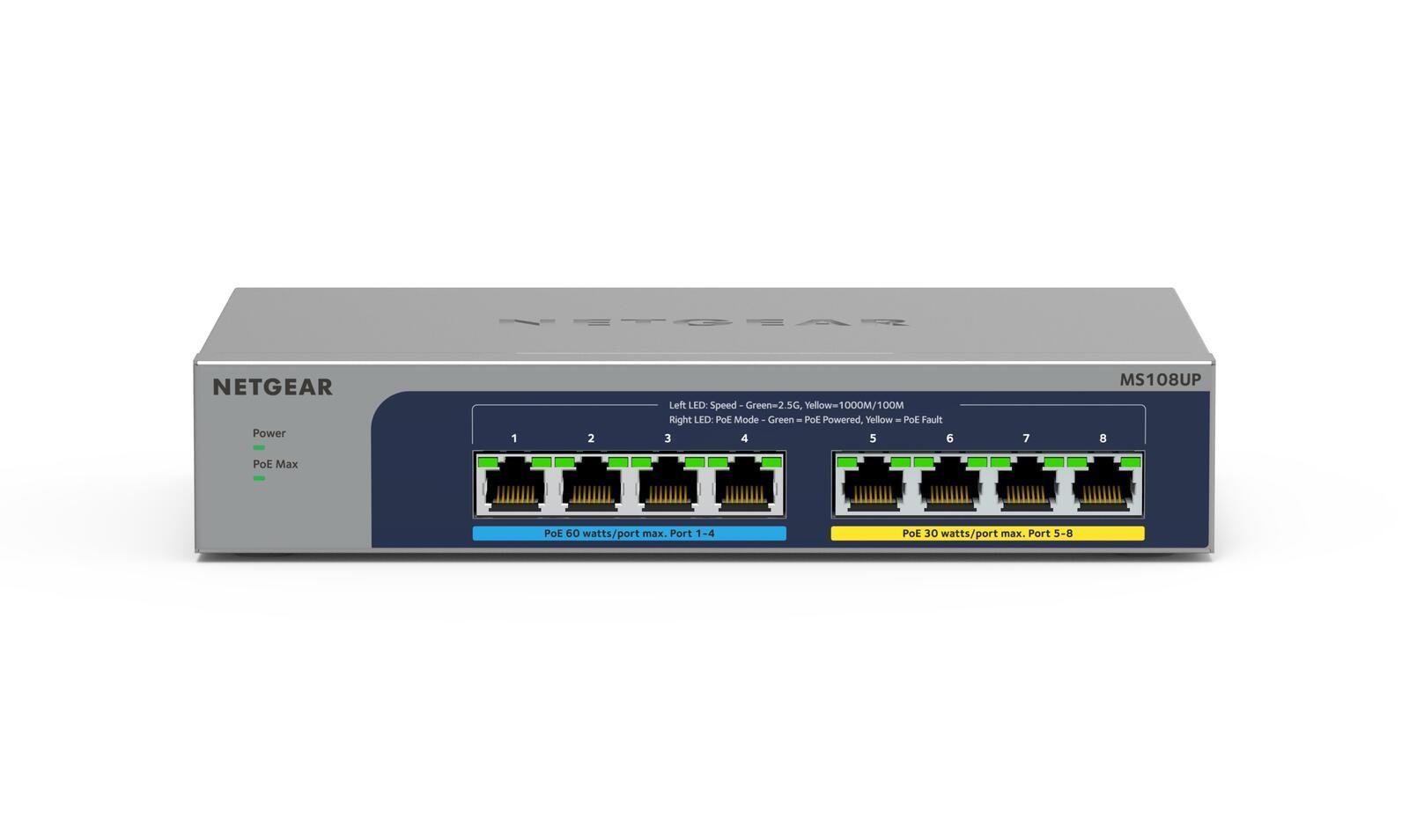 NETGEAR MS108UP Unmanaged 2.5G Ethernet (100/1000/2500) Power over