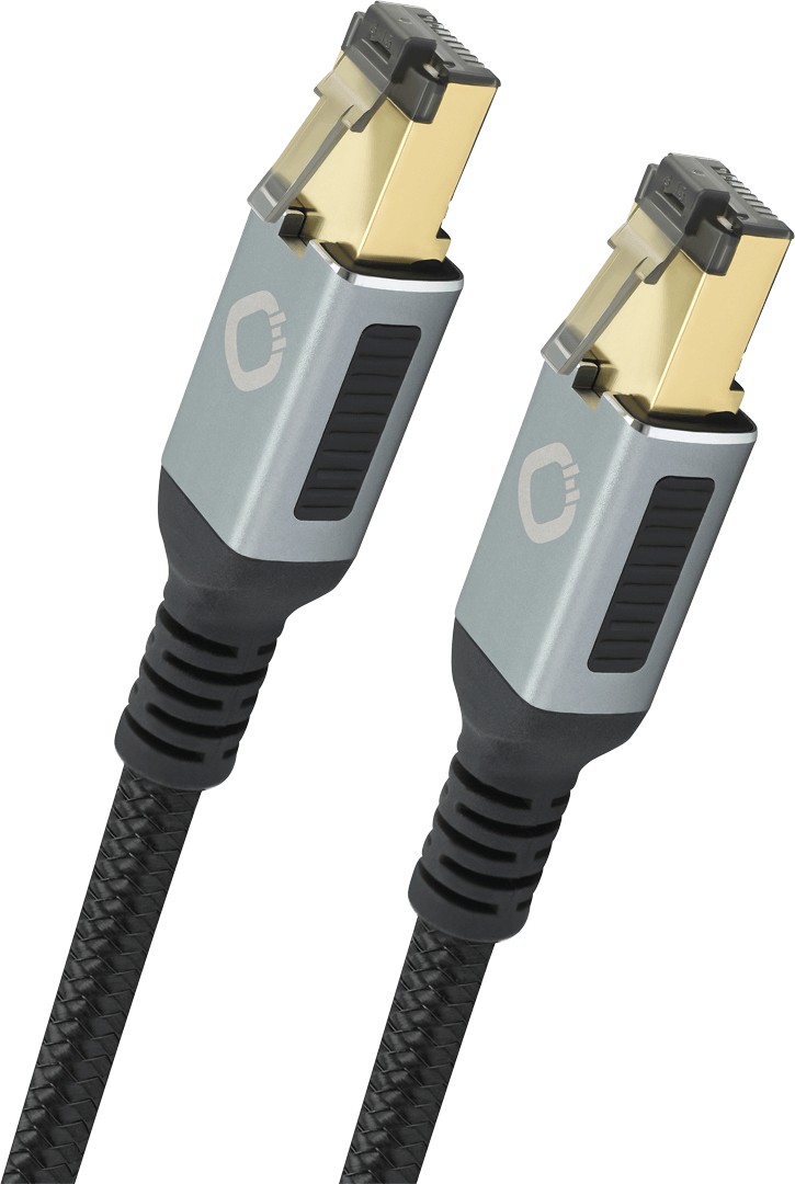Oehlbach D1C13353 RJ45 Patchkabel CAT 8.1 2.00m Schwarz vergoldete