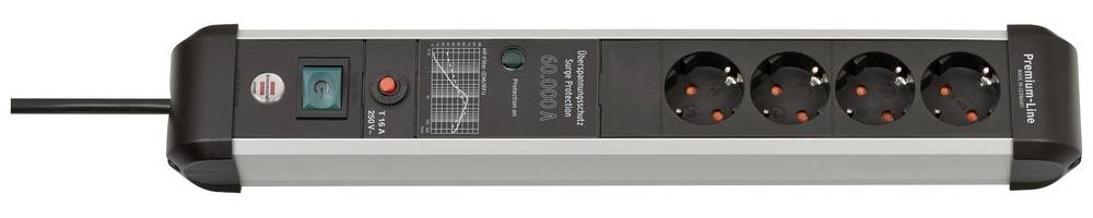 Brennenstuhl power strip Premium-Protect-Line 16 A 230 V black/silver