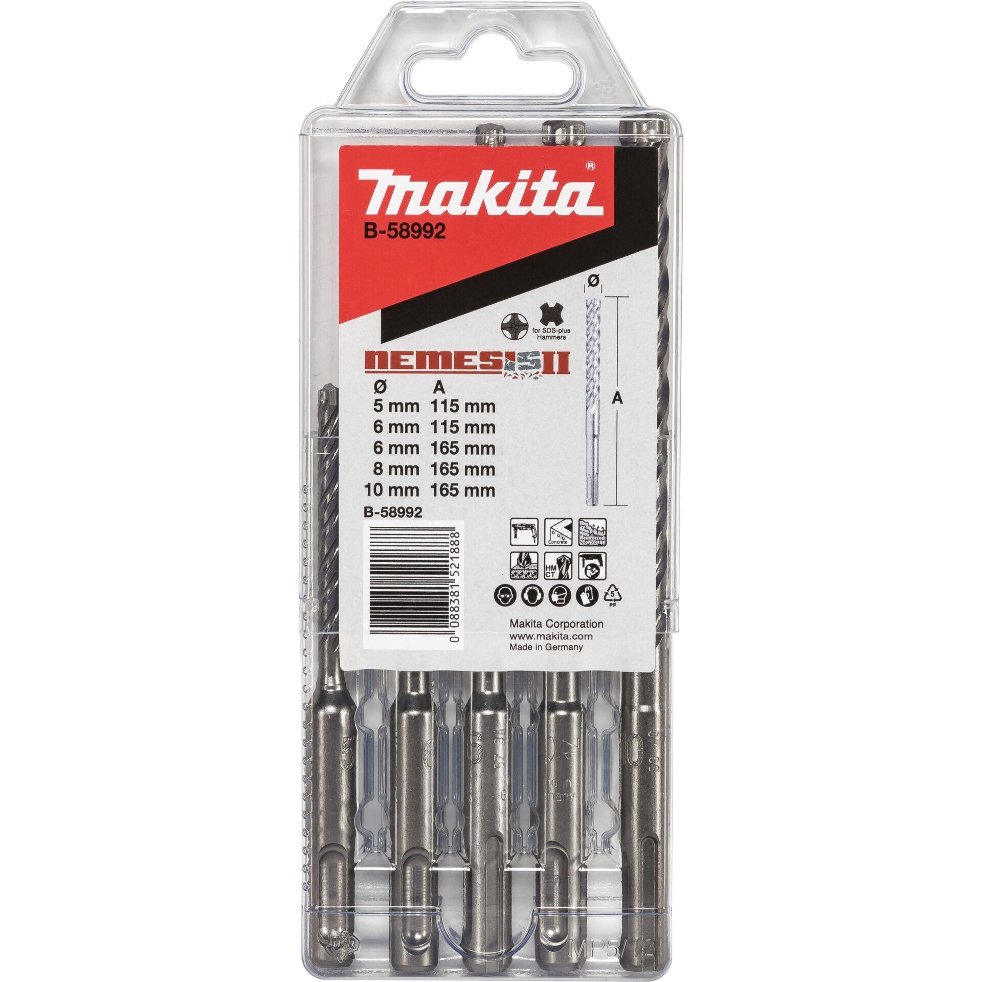 Makita NEMESIS II B-58992 Spiralbohrer-Set 5teilig 5 mm, 6 mm, 8 mm,