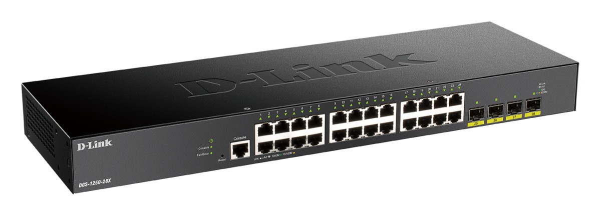 D-Link DGS-1250-28X Géré L3 Gigabit Ethernet (10/100/1000) Noir - D-