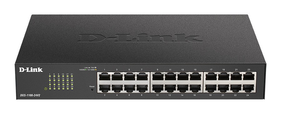 D-Link DGS-1100-24V2 Managed L2 Gigabit Ethernet (10/100/1000) 1U