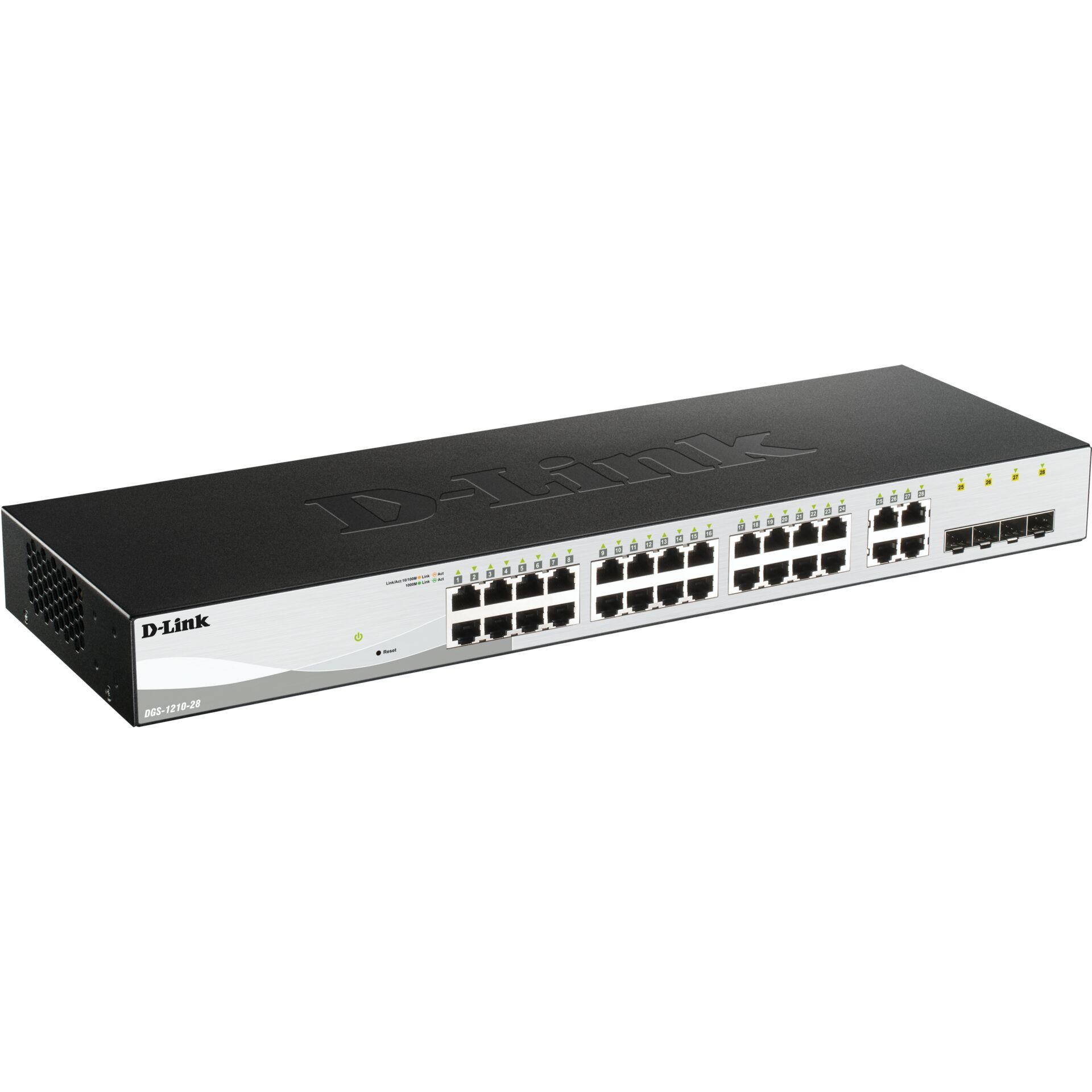 D-Link DGS-1210-28 Managed L2/L2+ 1U Black - D-Link DGS-1210-28,