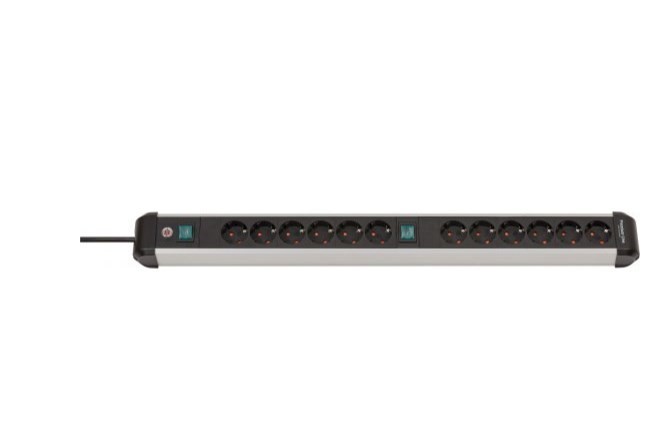 Brennenstuhl 1391030200 Steckdosenleiste mit Schalter Silber, Schwarz