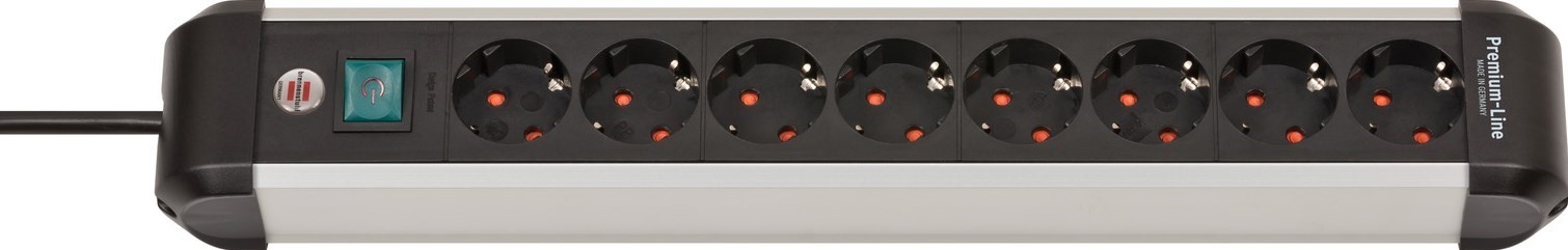 Brennenstuhl 1391030800 Steckdosenleiste mit Schalter Silber, Schwarz