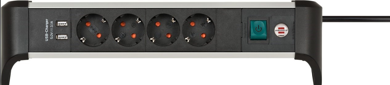 Brennenstuhl 1391040410 power strip with Schalter silver, black