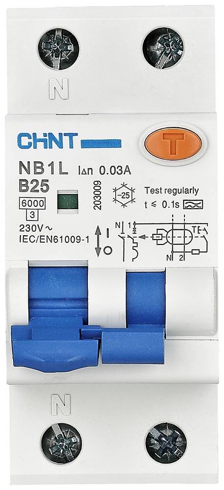 Chint 203009 FI-Schutzschalter/Leitungsschutzschalter 1polig 25A 0.