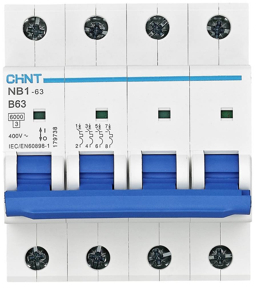 Chint 179733 NB1-63 4P B32 6kA DB Leitungsschutzschalter 4polig 32A