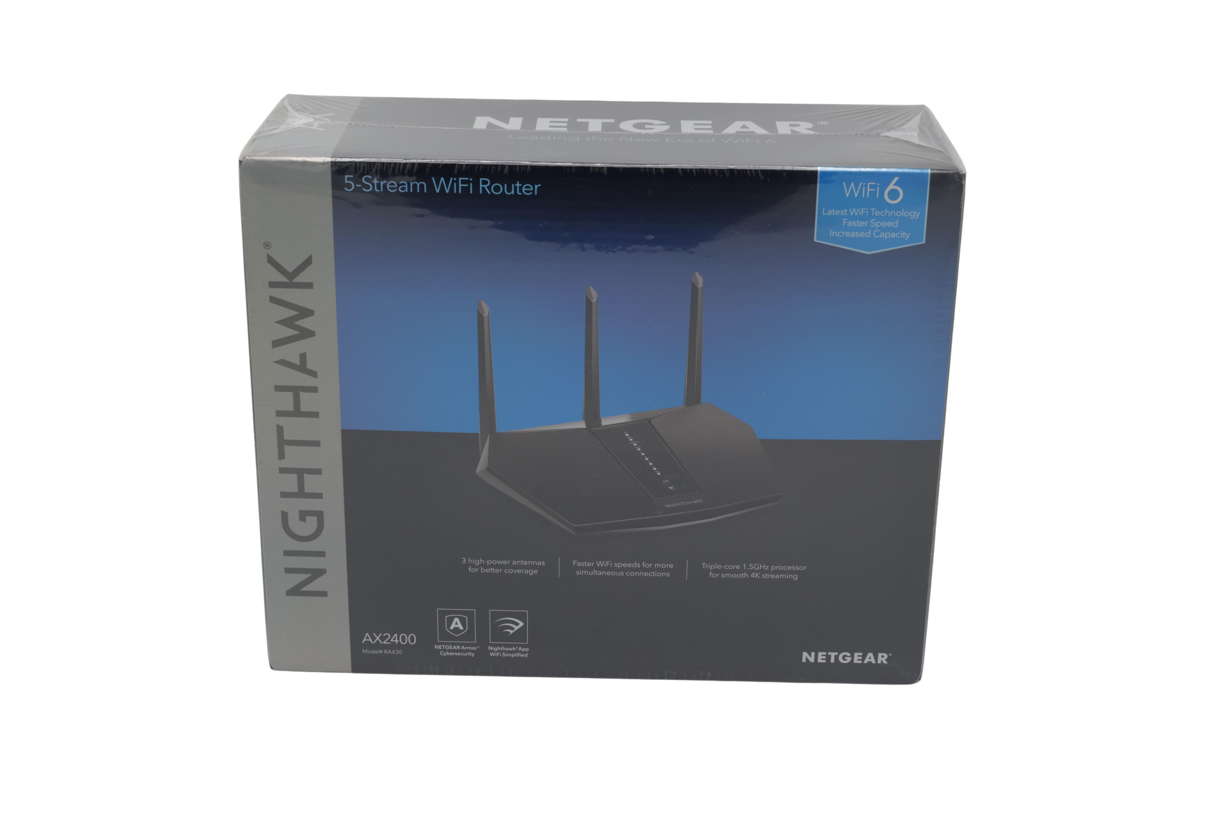 NETGEAR Nighthawk AX/5-Stream AX2400 WiFi 6 Router (RAX30) wireless