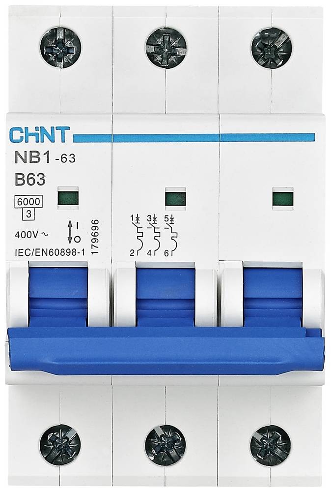 Chint 179695 NB1-63 3P B6 6kA DB Leitungsschutzschalter 3polig 6A 240