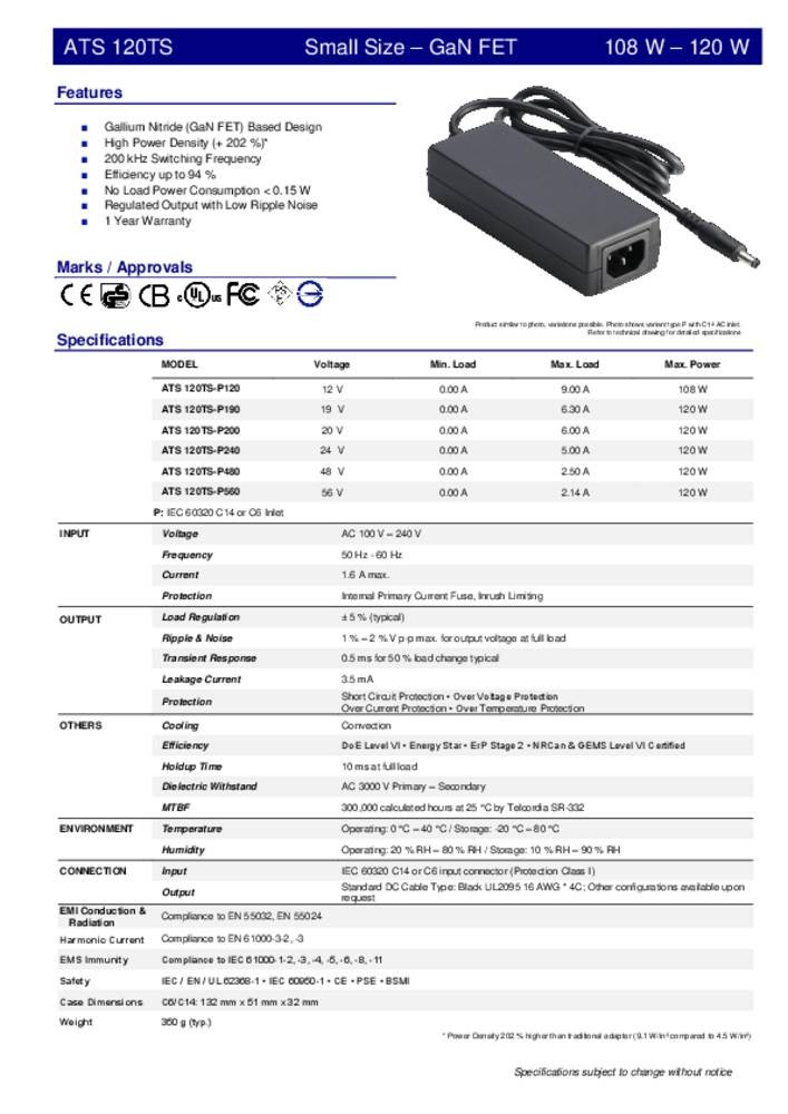 Dehner Elektronik ATS 120TS-P240 Tischnetzteil, Festspannung 24 V/DC