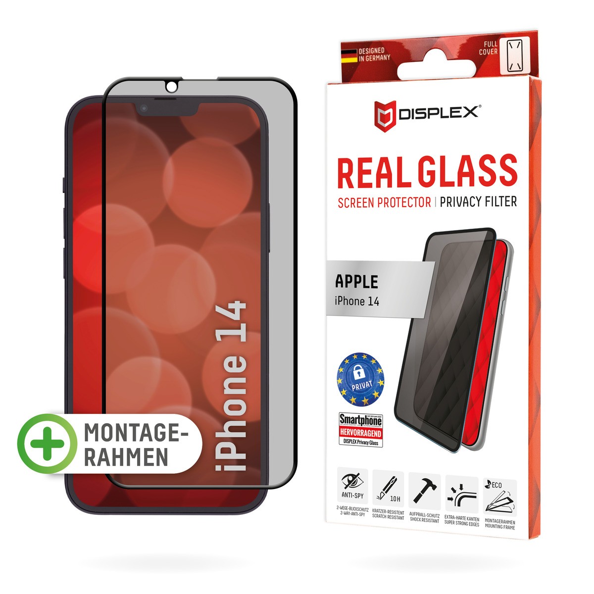 Displex Privacy Screen Protector (10H) for Apple iPhone 13/13 Pro/14/
