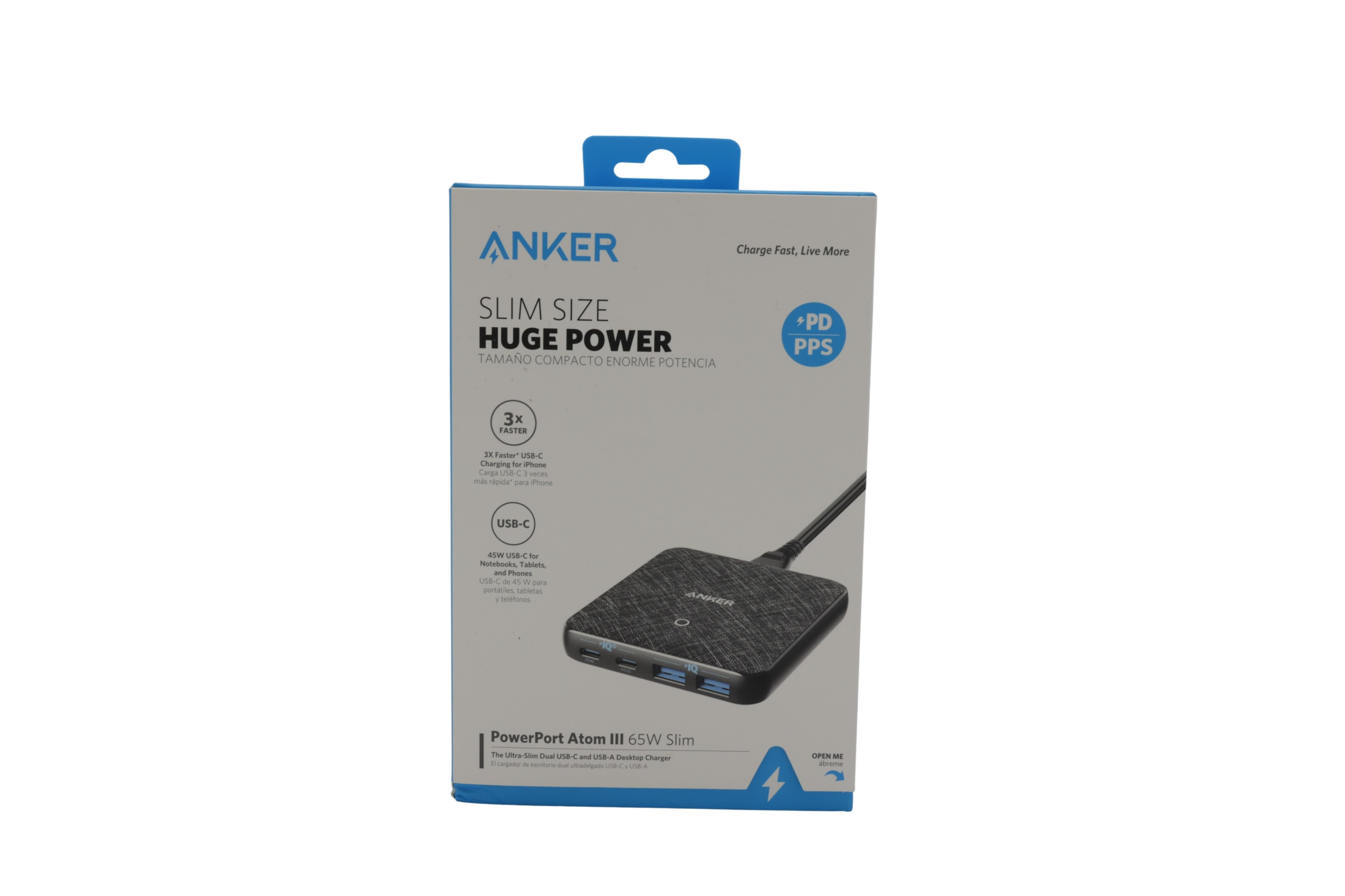 Anker 543 Powerport Atom III Universal Black Fast charging Indoor -