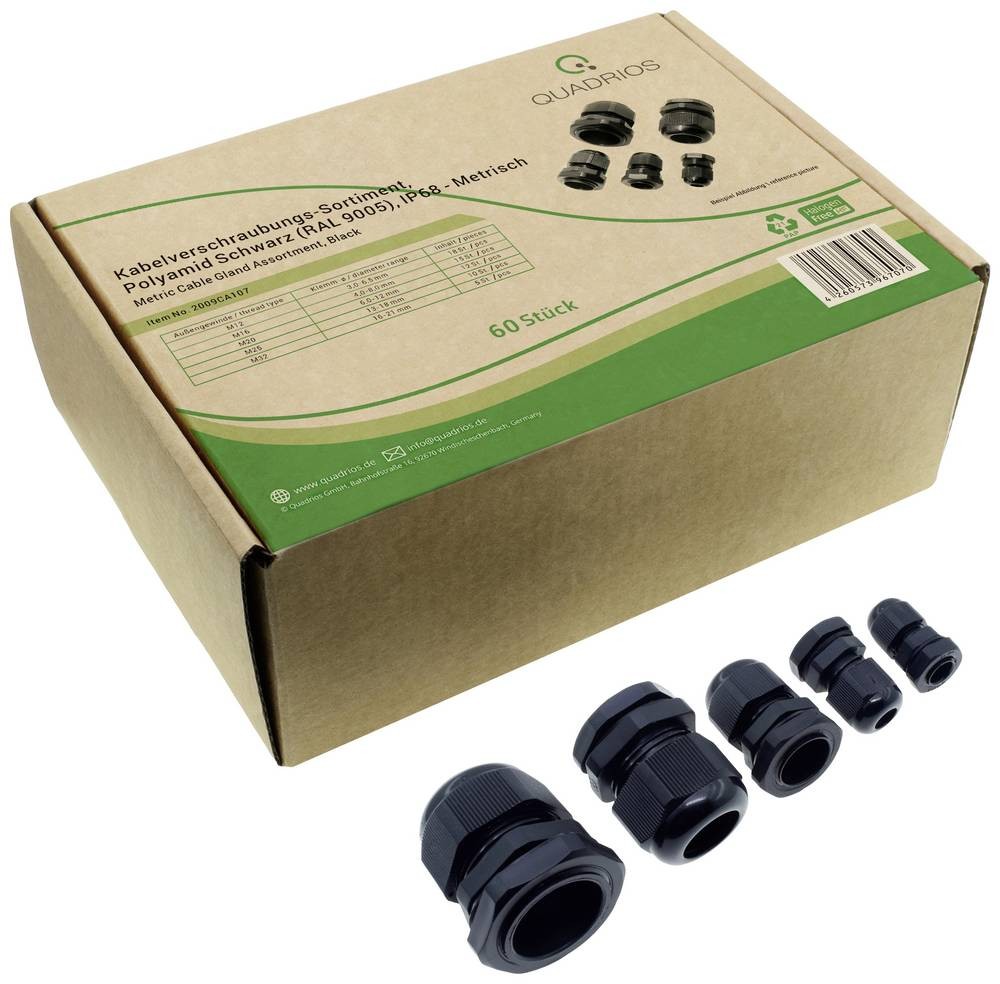 Quadrios 2009CA107 Kabelverschraubung Sortiment PA66 black (RAL 9005)