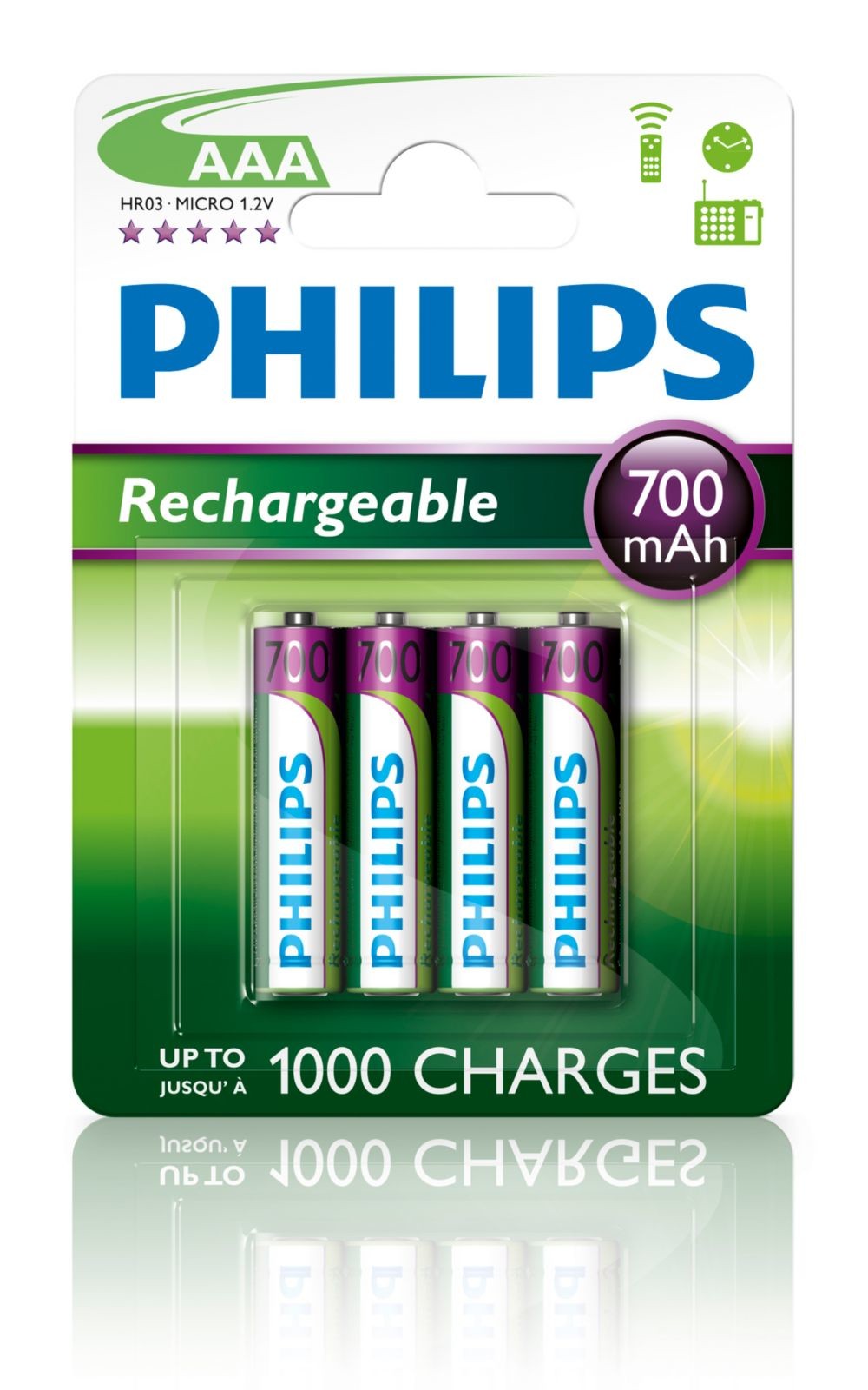 Philips HR03 Micro (AAA)-Akku NiMH 700 mAh 1.2V 4St.