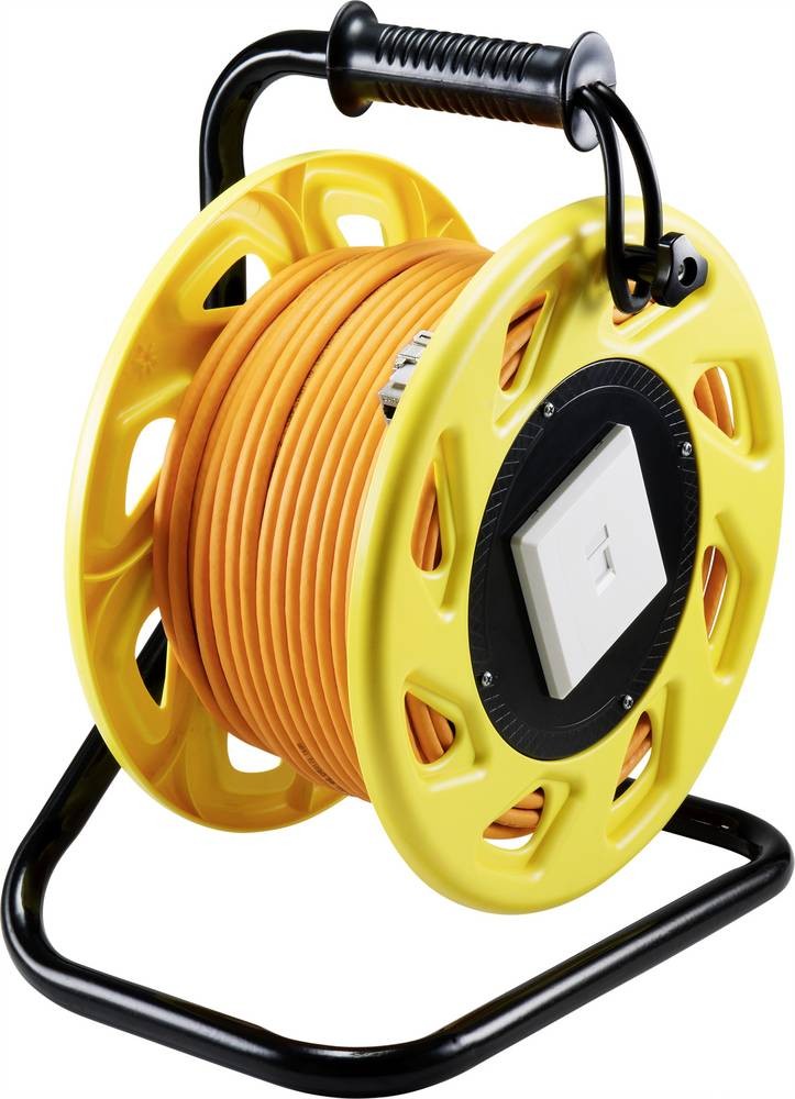 Renkforce RJ45 Netzwerk Kabeltrommel CAT 7a S/FTP 50.00m Orange Rund
