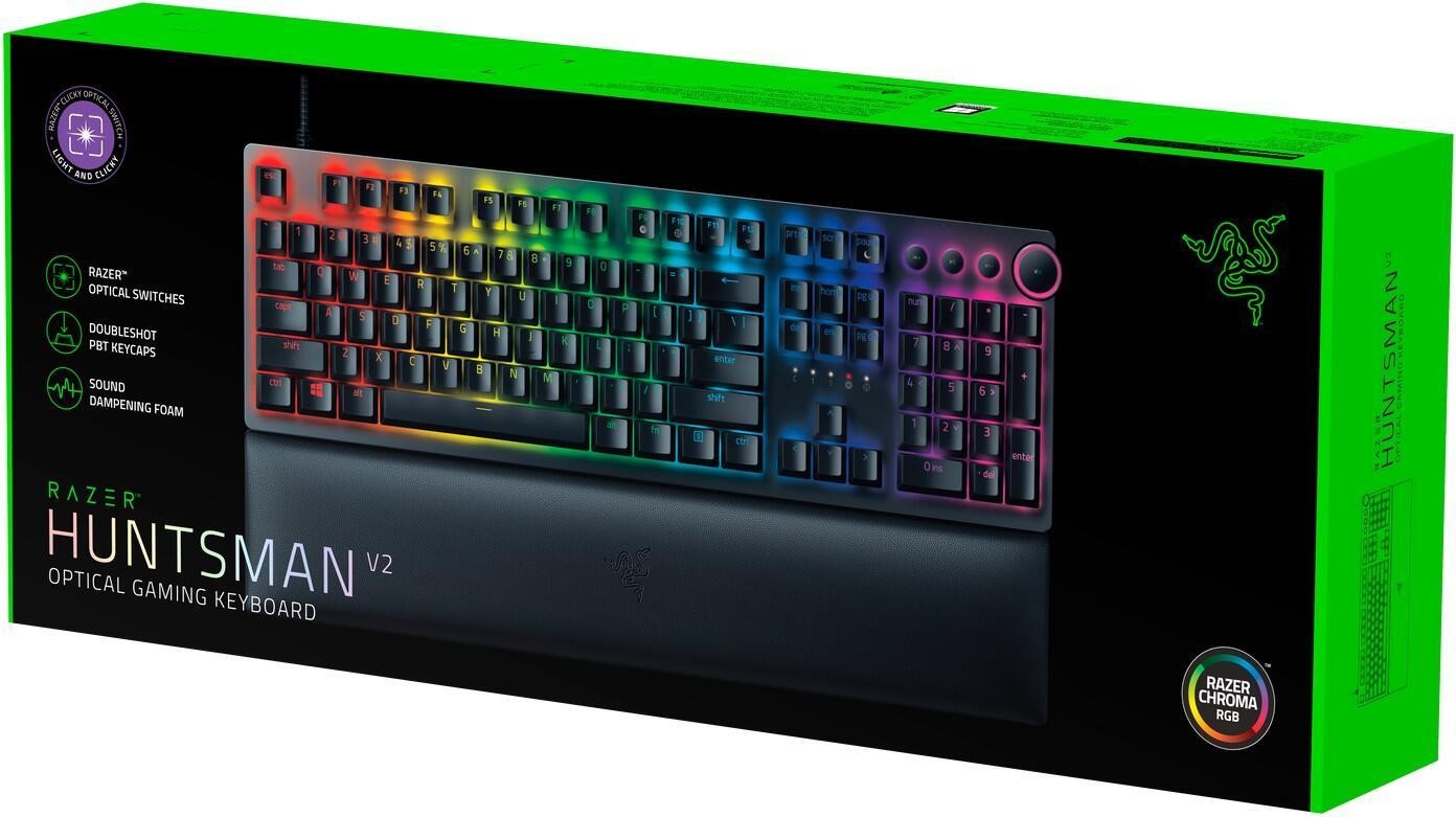 Razer Keyboard Huntsman V2 Gaming (DE) black Full Size.On-the-fly-
