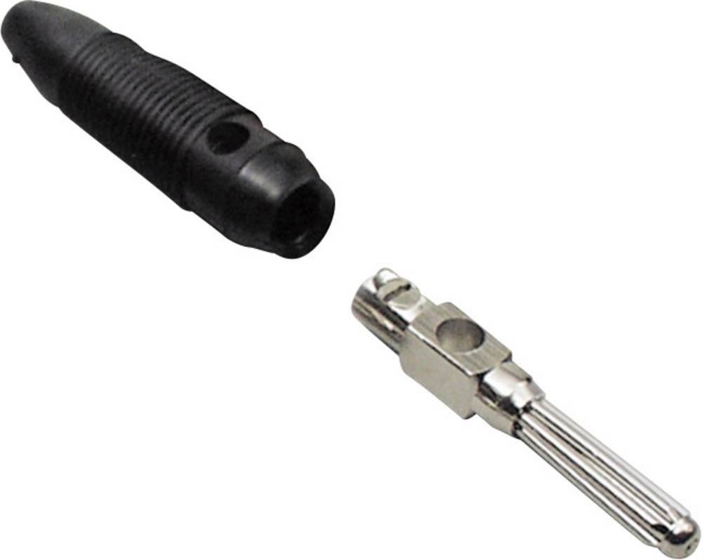 TRU COMPONENTS Büschelplug Stecker, gerade Stift-Ø: 4mm black 100St.