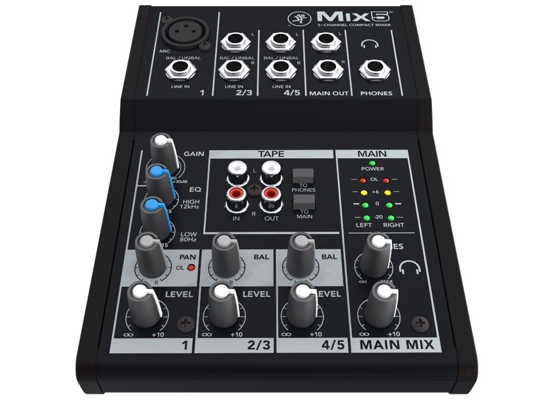 Mackie Mix5 5 channels 20 - 30000 Hz Black - Mackie Mix5, 5 channels,