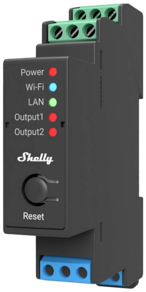 Shelly Pro 2 Relais max. 25A 2 Phasen 2 Kanäle WiFi LAN BT