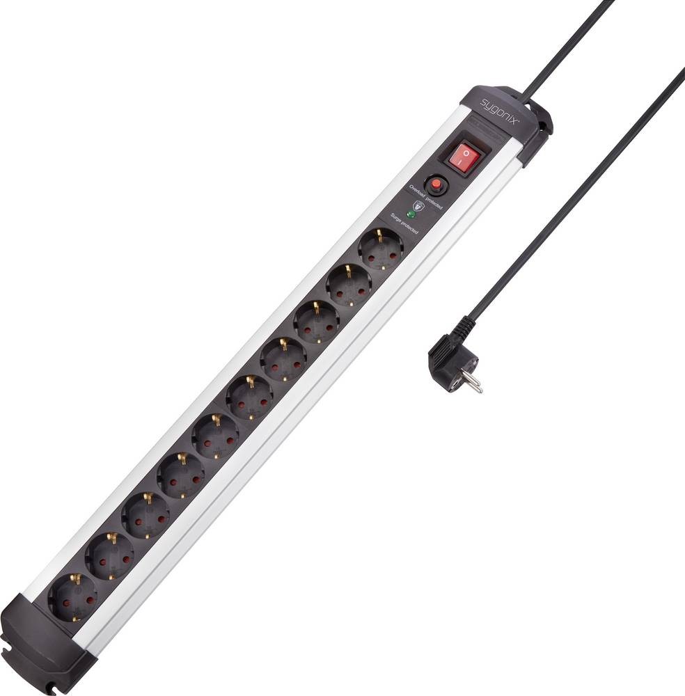Sygonix SY-4755616 Überspannungsschutz-Steckdosenleiste 10fach