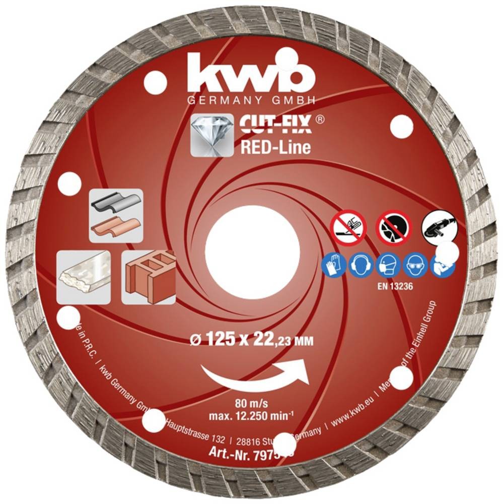 Kwb 797540 Diamanttrennscheibe Durchmesser 125mm Bohrungs-Ø 22mm