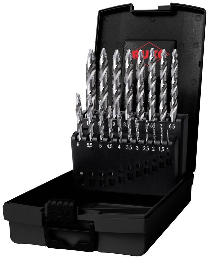 RUKO 259214RO ULTIMATECUT HSS-G Spiralbohrer-Set 19teilig 1 mm, 1.5