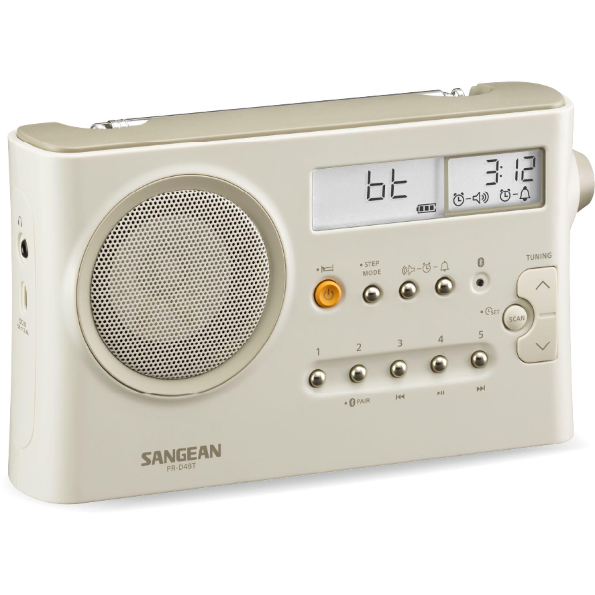 Sangean PR-D4BT Portable Cream - Sangean PR-D4BT, Portable, AM, FM, 7.