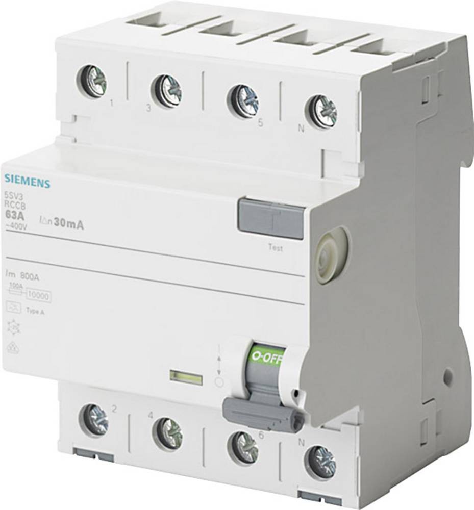 Siemens 5SV36426 5SV3642-6 FI-Schutzschalter A 4polig 25A 0.3A 400V
