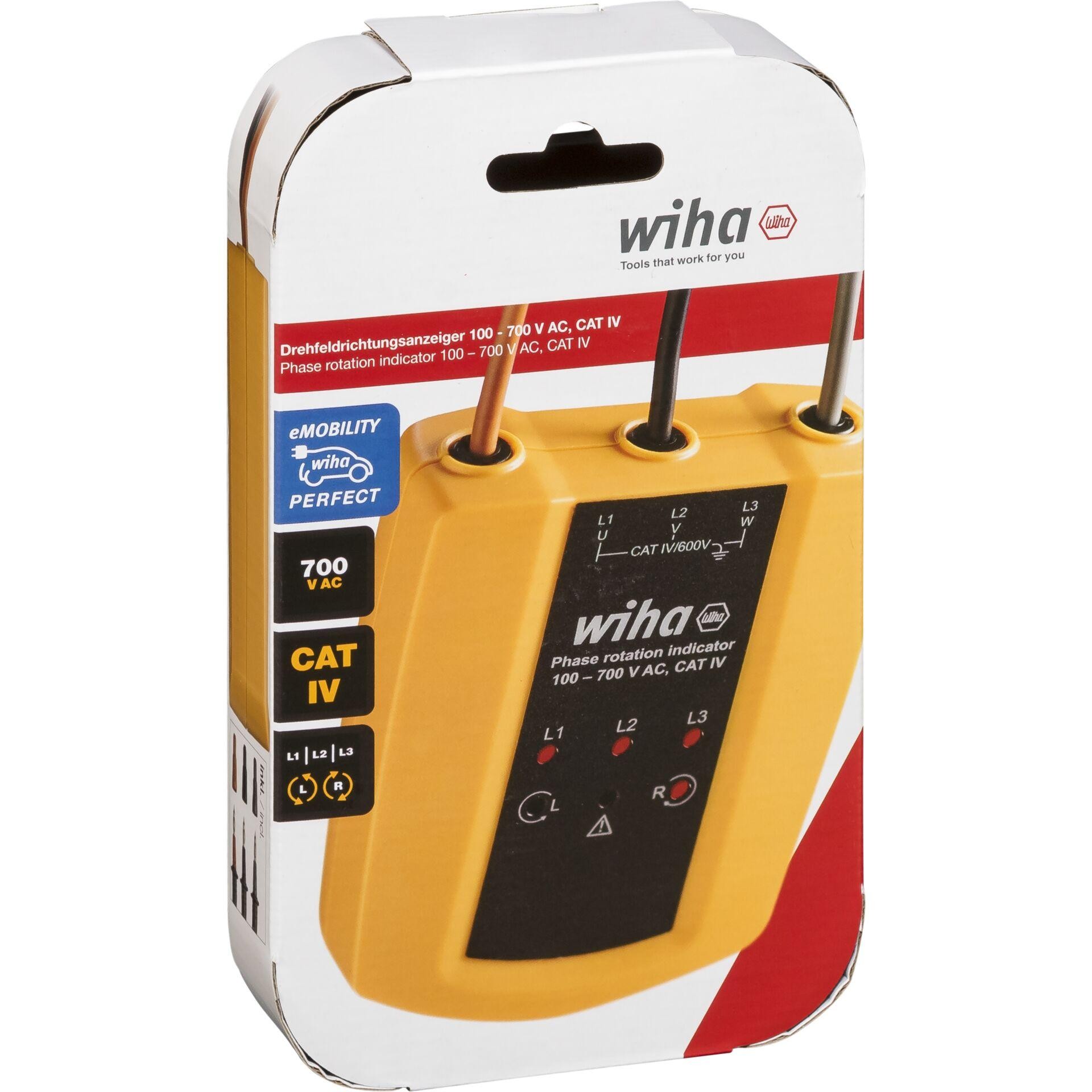 Wiha 45221 Drehfeldtester CAT III 1000 V, CAT IV 600V