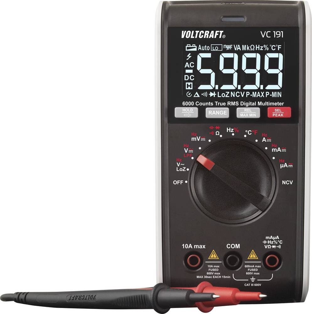 VOLTCRAFT VC191 Hand-Multimeter digital LoZ CAT III 600V Anzeige (