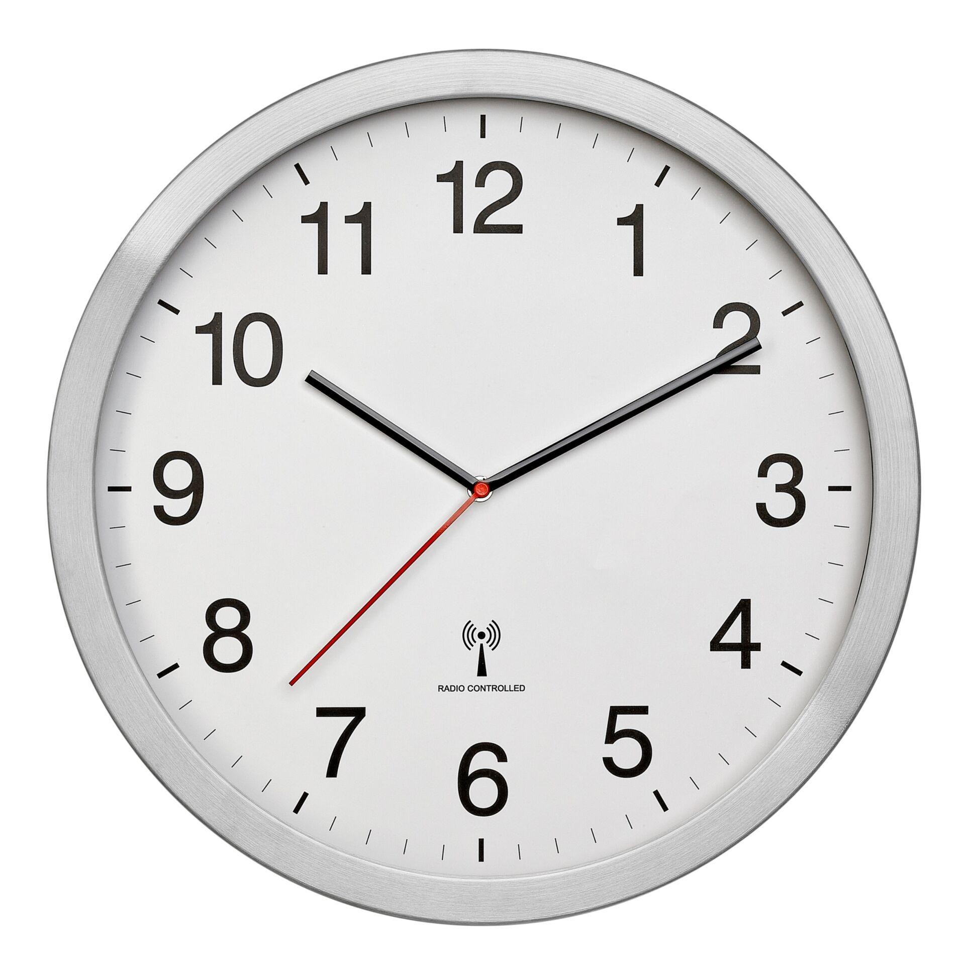 TFA Dostmann 60.3545.02 Funk Wanduhr 40mm x 5mm x 40mm Silber Großes