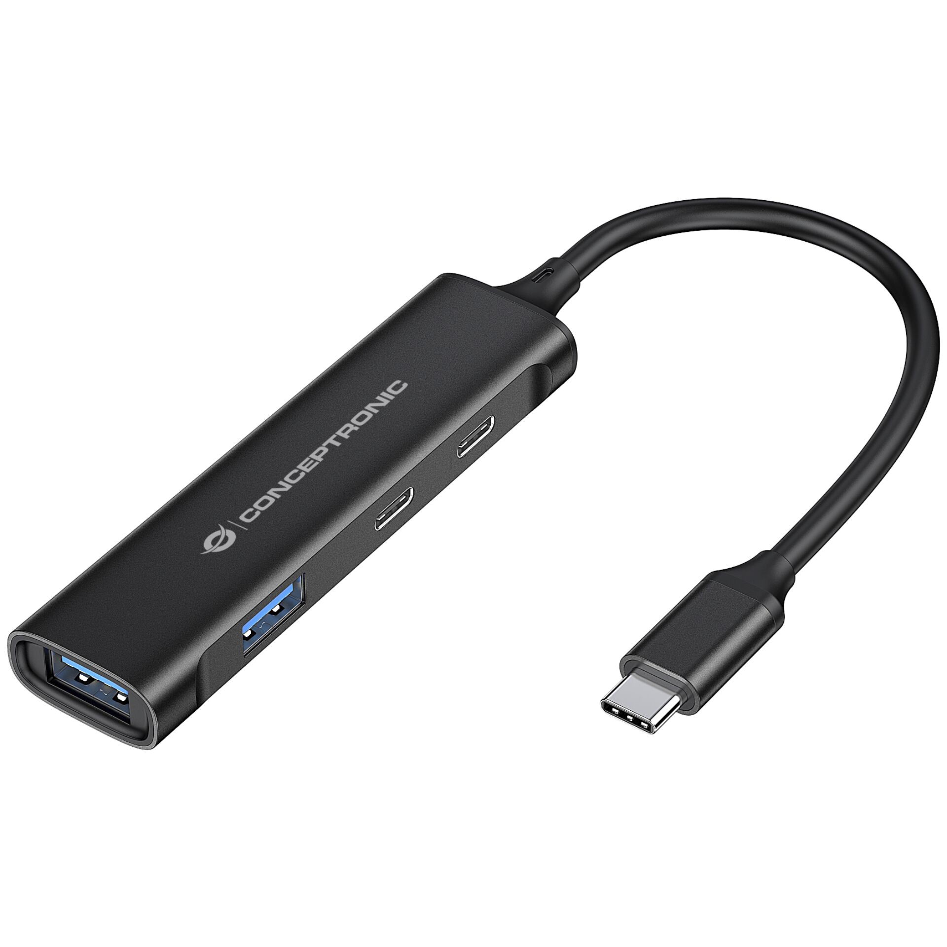 Conceptronic HUBBIES 4-Port USB 3.0 Hub, 2 USB-C & 2 USB-A ports,